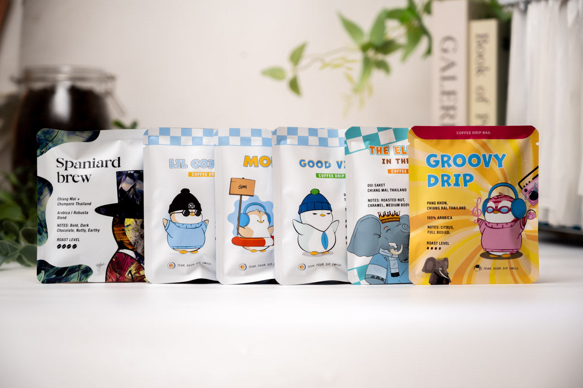 Thai coffee worlwide delivery - single serve coffee drip bags - mint me a coffee